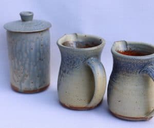 Ceramic Tea Caddy and Jugs by David Collins Pottery