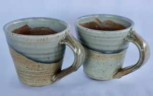Coffee Mugs with a Blue Glaze created by David Collins