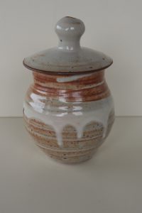 Tea Caddy By David Collins with drip White glaze