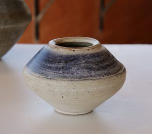 A blue and white vase