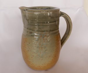 A large Jug with a Blue Ash Glaze created by David Collins