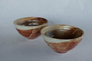 Small Shino glazed bowls created By David Collins