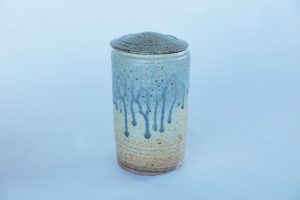 A Tea Caddy with a Blue Ash Glaze created by David Collins