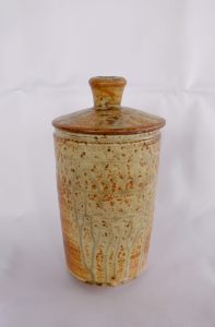 A Tea Caddy with a Brown Ash Glaze created by David Collins
